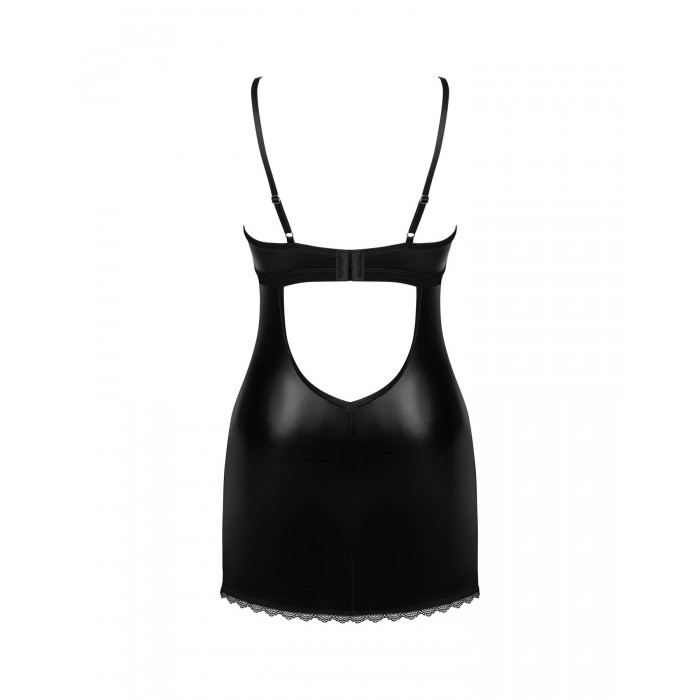 Еротична сорочка Obsessive Norides chemise&thong, Чорна, розмір XL/2XL