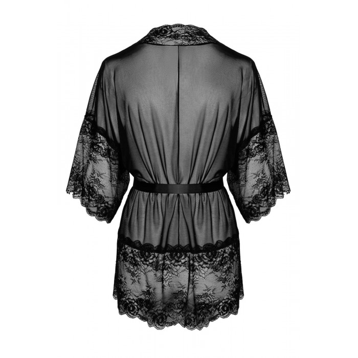 Эротический пеньюар Kissable Midnight Kiss Negligee, размер L/XL, Черный