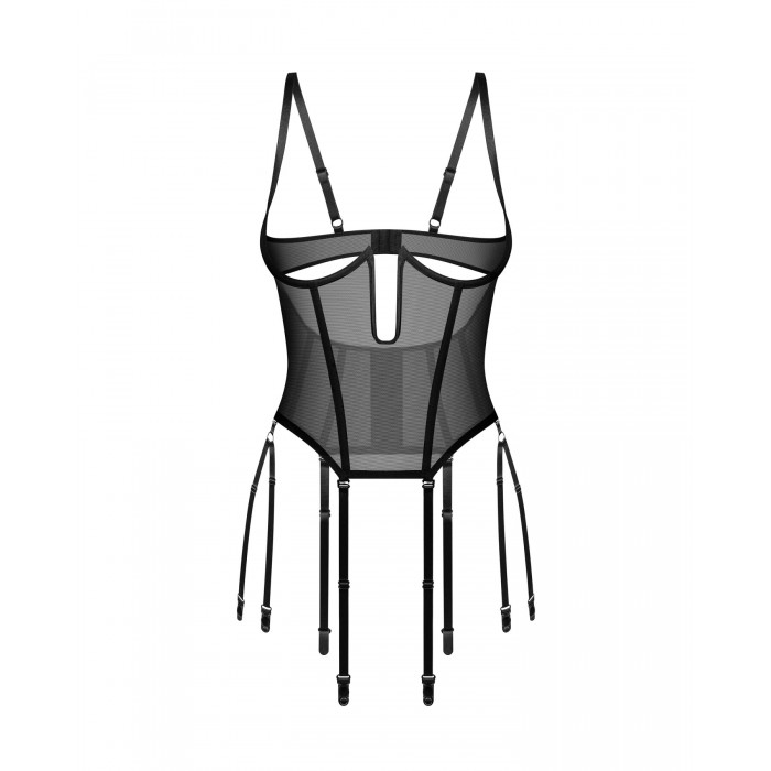 Еротичний корсет Obsessive Euphori corset, розмір S/M, Чорний