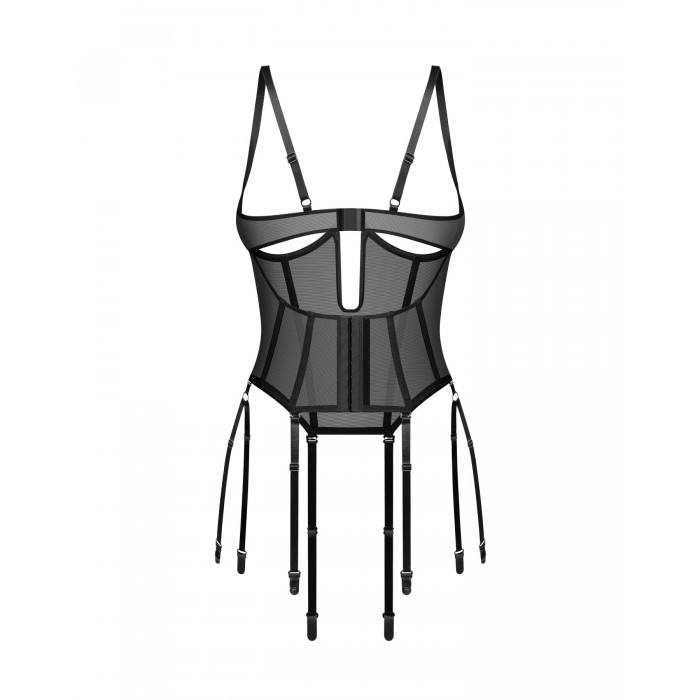 Еротичний корсет Obsessive Euphori corset, розмір S/M, Чорний