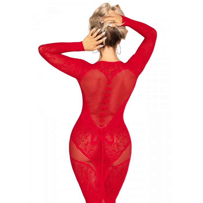 Сукня Leg Avenue Lace and Net Bodycon Gown, розмір One Size, Червона