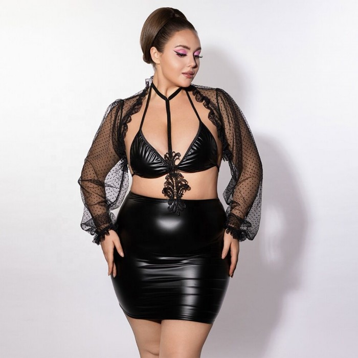 Еротична сукня JSY P61159, розмір Plus Size, Чорна
