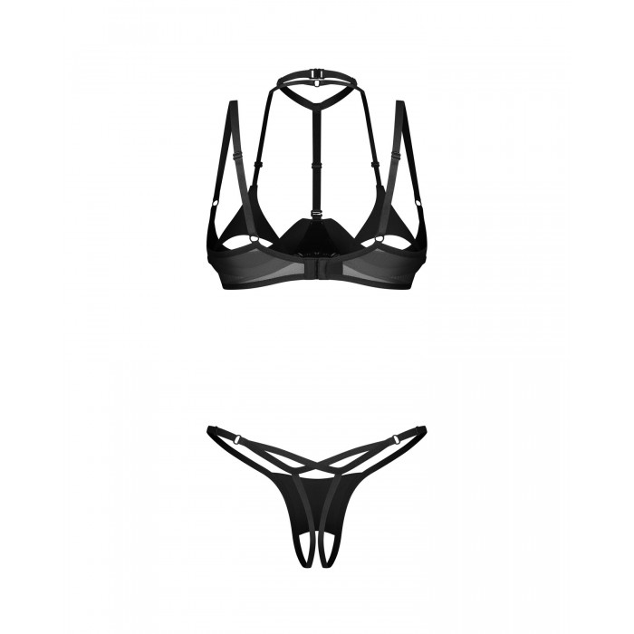 Комплект нижньої білизни Obsessive Rolleya 2-pcs crotchless set, розмір L/XL