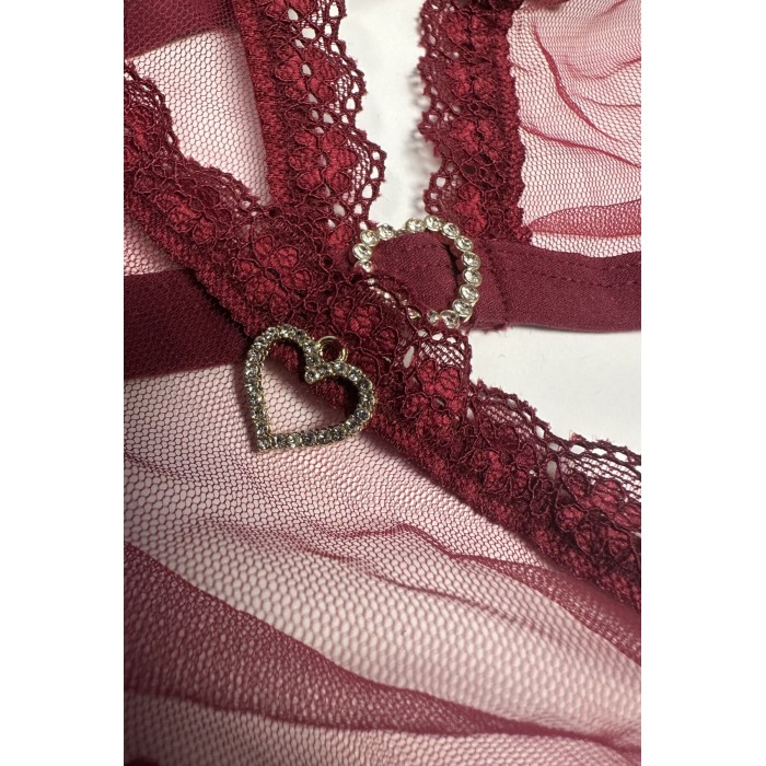 Комплект нижнего белья Passion BELISSANA SET, Бордовый, размер S