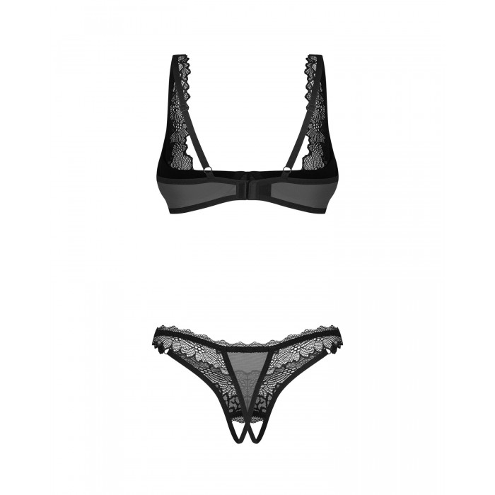 Комплект нижньої білизни Obsessive Deina More 2-pcs crotchless set, розмір S/M