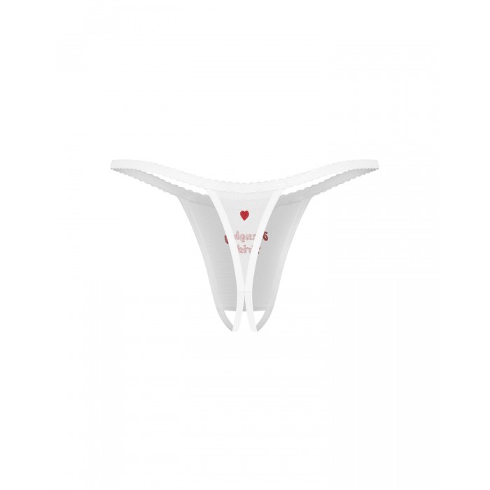 Эротические трусики Obsessive Weddya Bride crotchless thong, размер L/XL