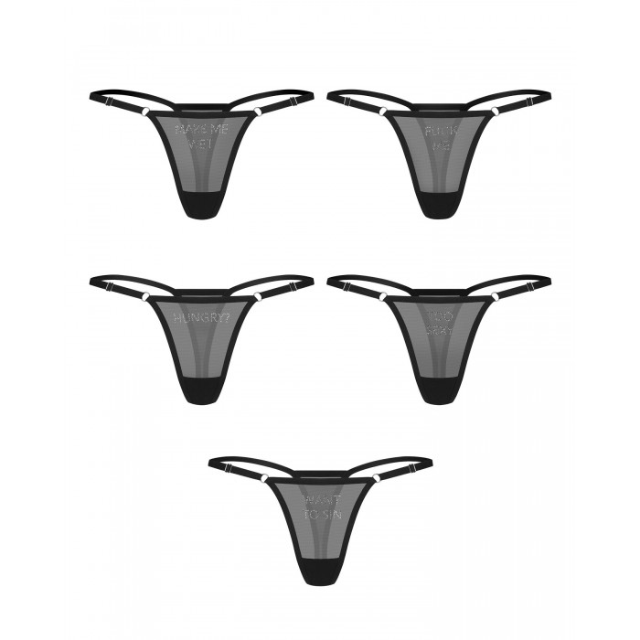 Набір трусиків Obsessive Violami 5-pack thong, розмір S/M
