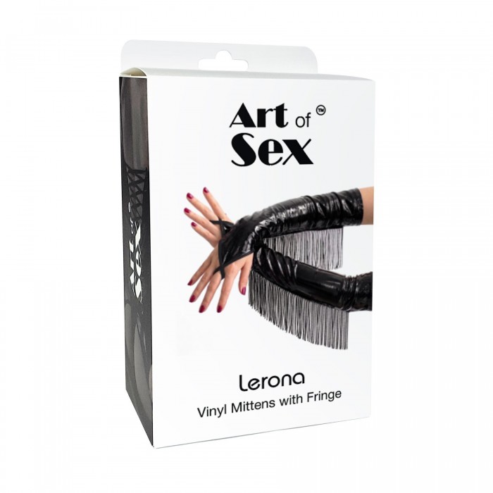 Виниловые митенки Art of Sex - Lerona, размер L, цвет красный