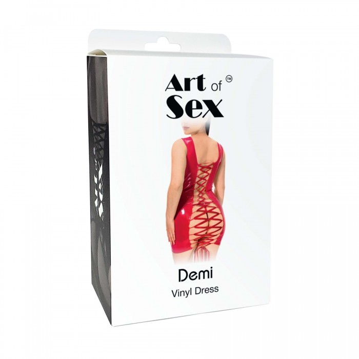 Лаковане плаття на шнурівці Art of Sex - Demi, колір чорний, розмір L-2XL