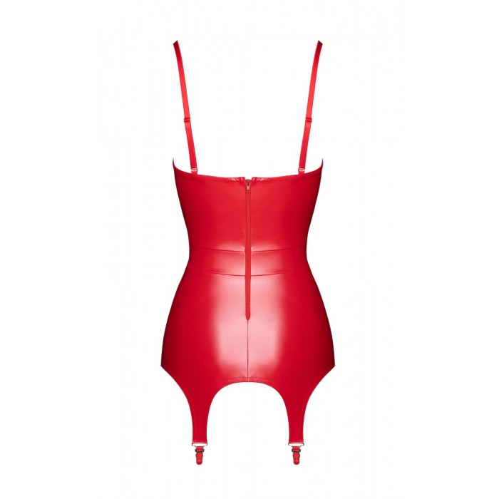 Корсет з підв'язками для панчіх Noir Handmade F368 Bombshell Fierce, Червоний, розмір M