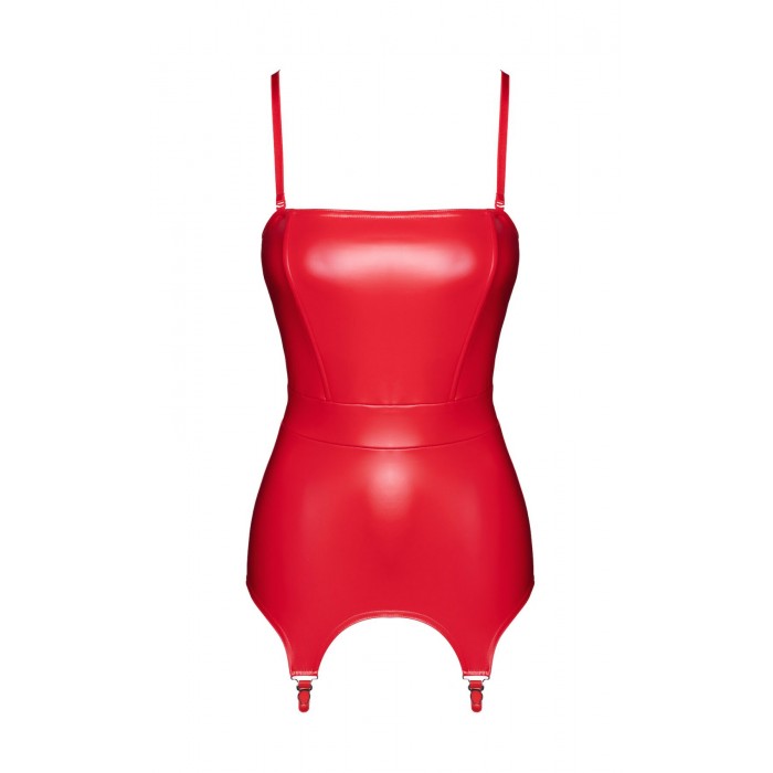 Корсет з підв'язками для панчіх Noir Handmade F368 Bombshell Fierce, Червоний, розмір M