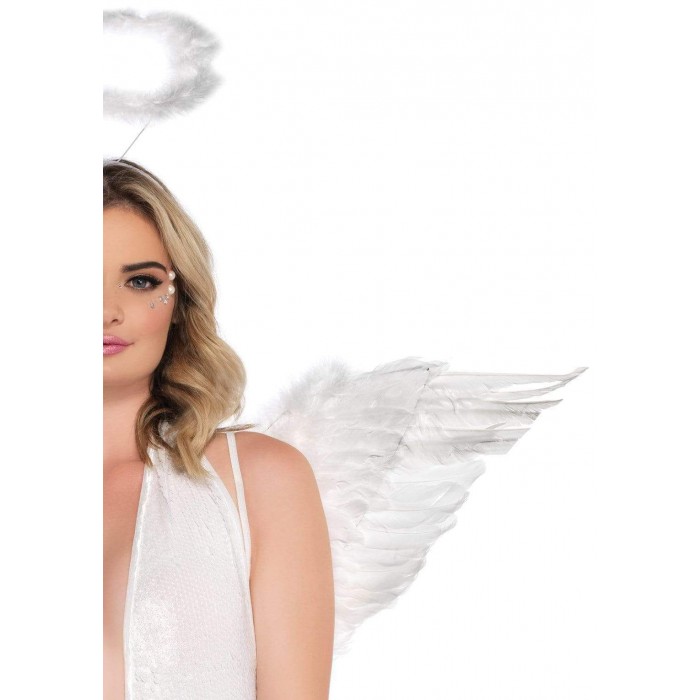 Крылья ангела с настоящими перьями Leg Avenue Marabou Feather Angel Wings