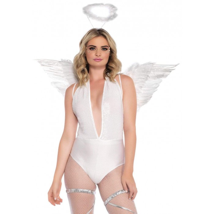 Крылья ангела с настоящими перьями Leg Avenue Marabou Feather Angel Wings