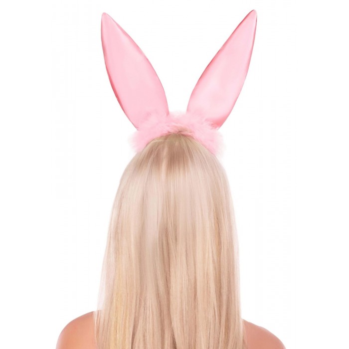 Ушки зайки Leg Avenue Bendable Marabou Trimmed Satin Bunny Ears, Розовый