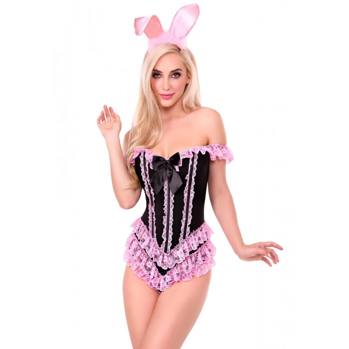 Ушки зайки Leg Avenue Bendable Marabou Trimmed Satin Bunny Ears, Розовый