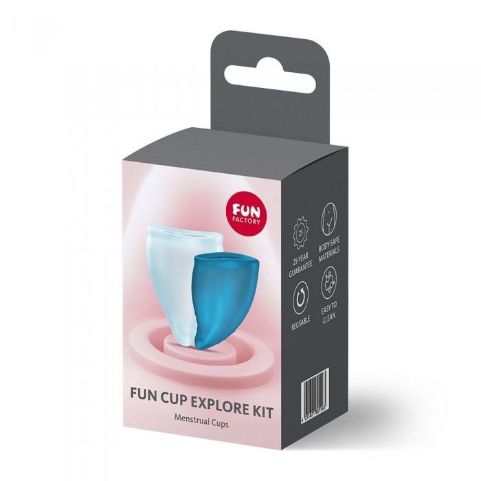 Набор менструальных чаш Fun Factory FUN CUP EXPLORE, Бирюзовый, объемы 20 и 30 мл