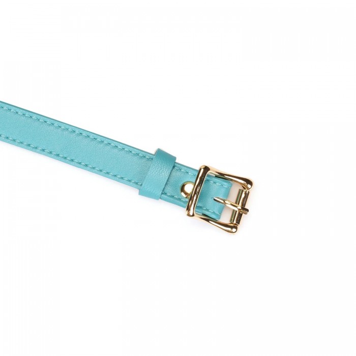 Кляп для БДСМ Liebe Seele Blue Lamb Leather Ball Gag with Velvet Lining