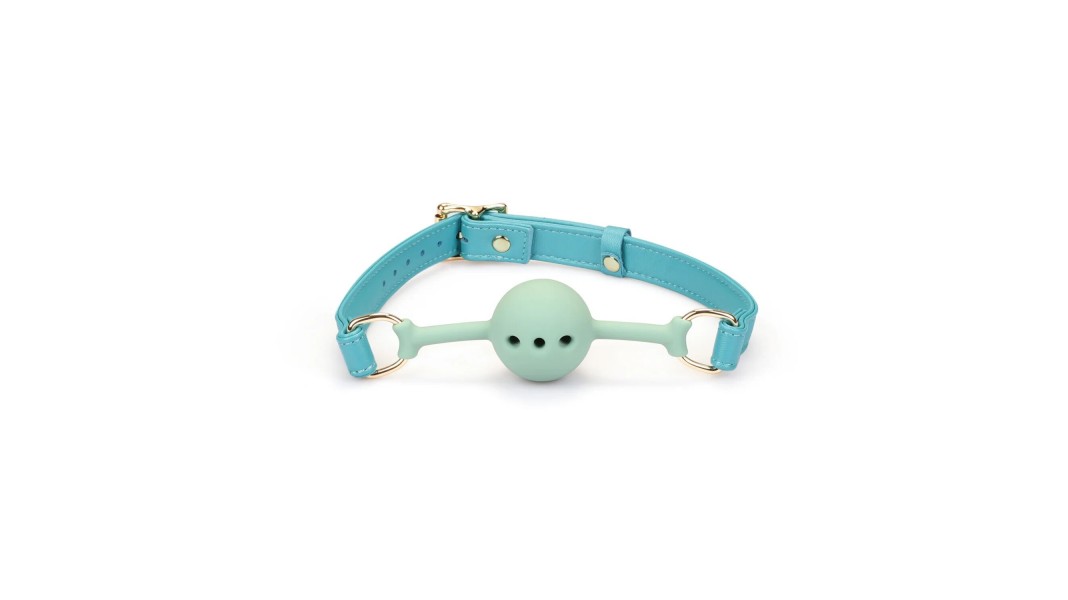 Кляп для БДСМ Liebe Seele Blue Lamb Leather Ball Gag with Velvet Lining