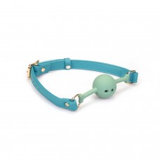 Кляп для БДСМ Liebe Seele Blue Lamb Leather Ball Gag with Velvet Lining