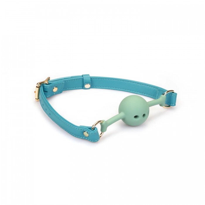 Кляп для БДСМ Liebe Seele Blue Lamb Leather Ball Gag with Velvet Lining