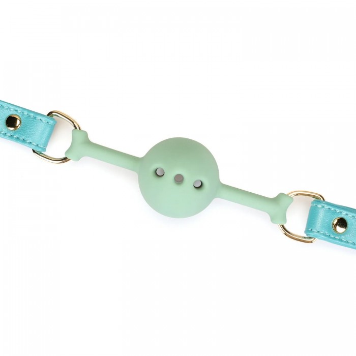 Кляп для БДСМ Liebe Seele Blue Lamb Leather Ball Gag with Velvet Lining