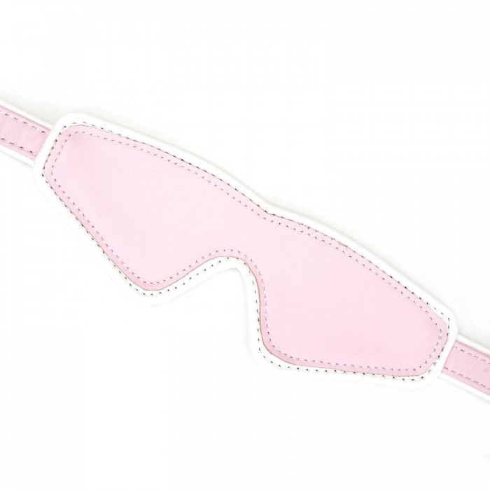 Маска на очі з шкіри Liebe Seele White & Pink Fairy Goat Leather Blindfold