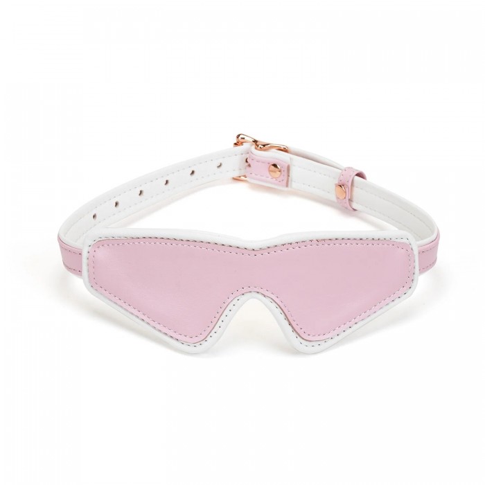 Маска на очі з шкіри Liebe Seele White & Pink Fairy Goat Leather Blindfold