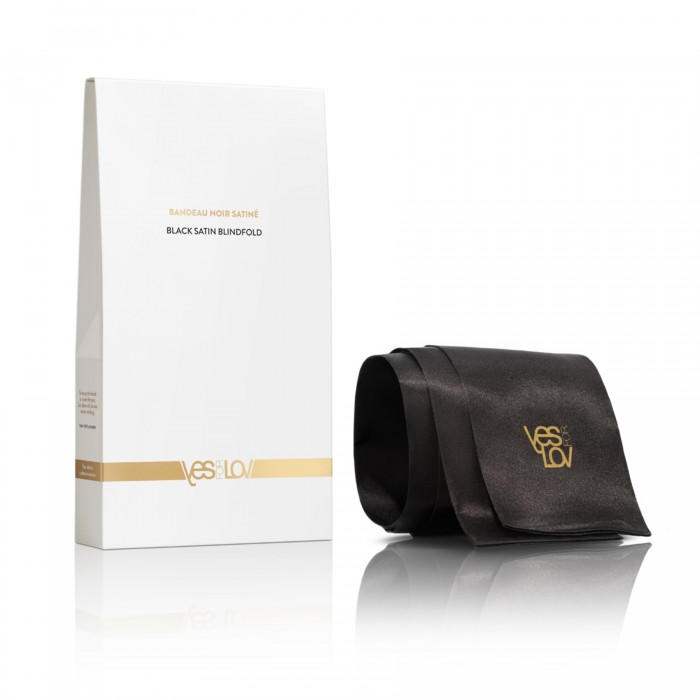 Сатинова пов'язка-стрічка на очі YESforLOV BLACK SATIN BLINDFOLD