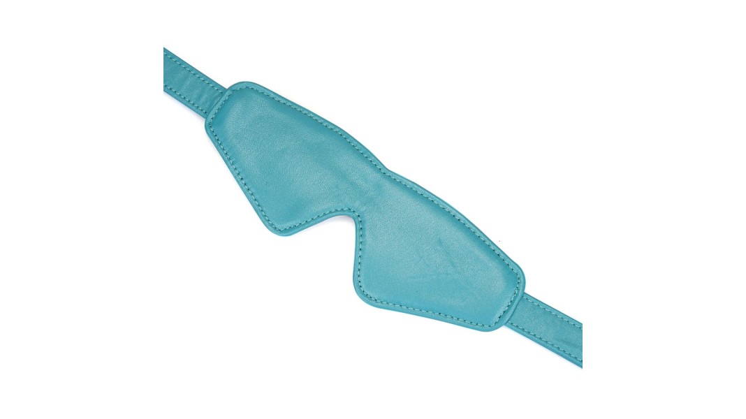 Маска на очі для БДСМ Liebe Seele Blue Lamb Leather Blindfold with Velvet Lining