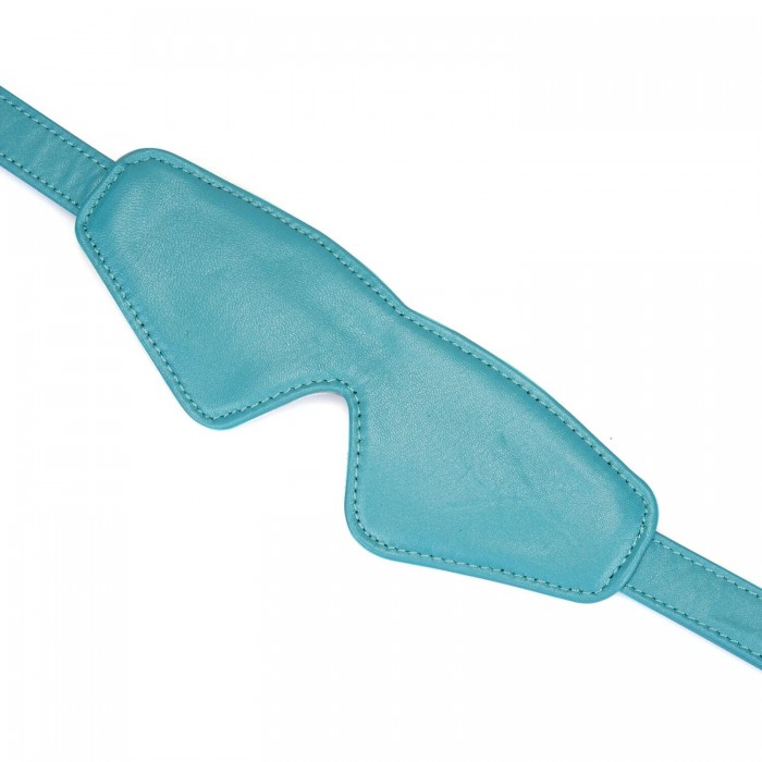Маска на очі для БДСМ Liebe Seele Blue Lamb Leather Blindfold with Velvet Lining