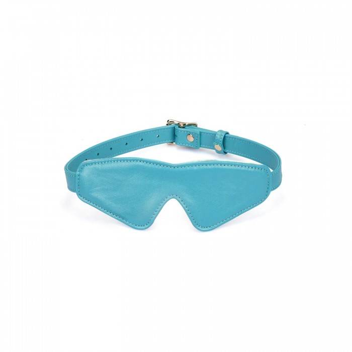 Маска на очі для БДСМ Liebe Seele Blue Lamb Leather Blindfold with Velvet Lining