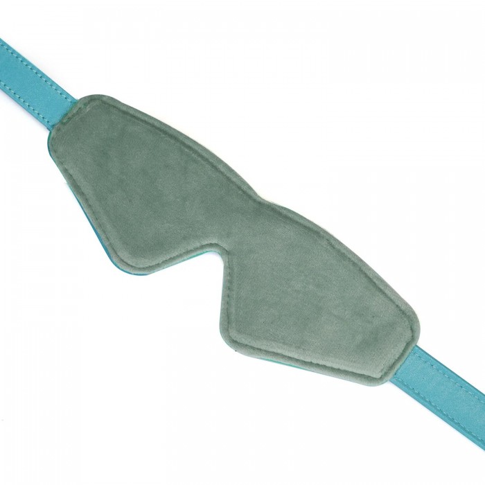Маска на очі для БДСМ Liebe Seele Blue Lamb Leather Blindfold with Velvet Lining