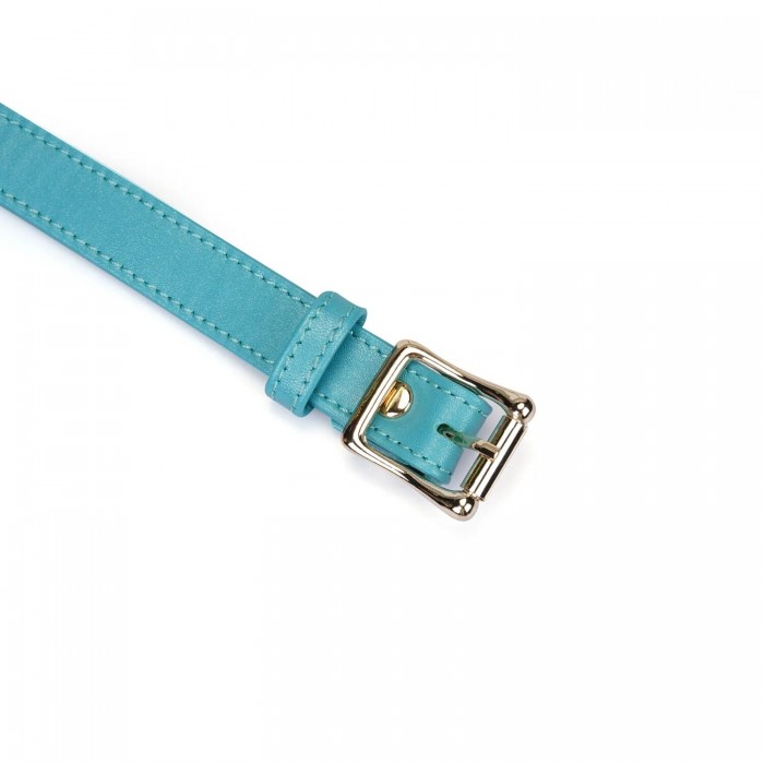 Маска на очі для БДСМ Liebe Seele Blue Lamb Leather Blindfold with Velvet Lining