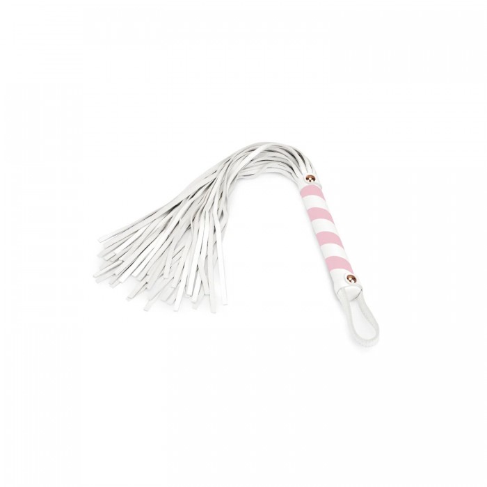 Розово-белый флоггер БДСМ Liebe Seele White & Pink Leather Flogger