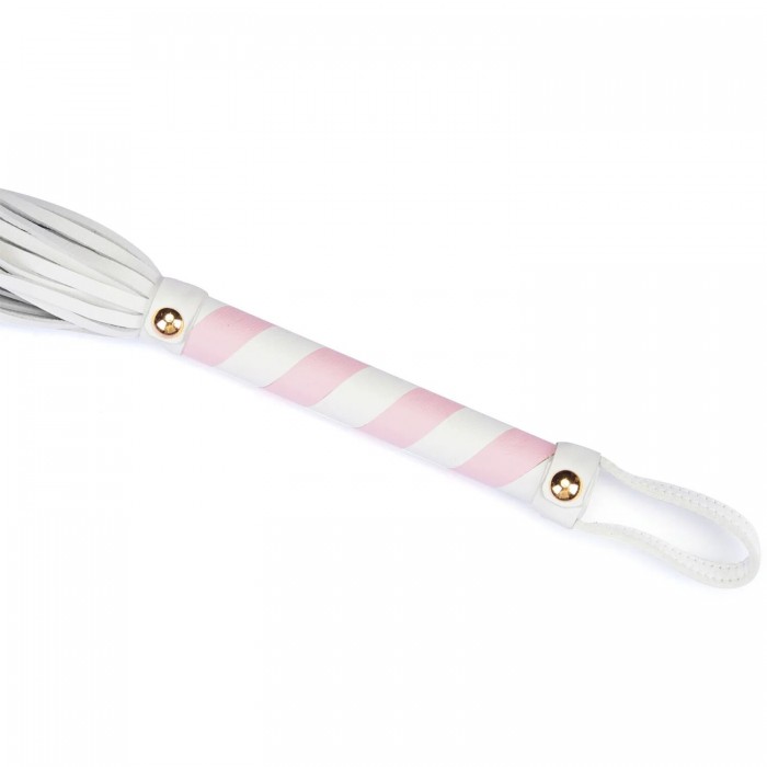 Розово-белый флоггер БДСМ Liebe Seele White & Pink Leather Flogger