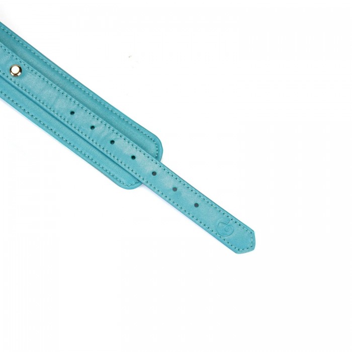 Поножі для БДСМ Liebe Seele Blue Lamb Leather Ankle Cuffs with Velvet Lining