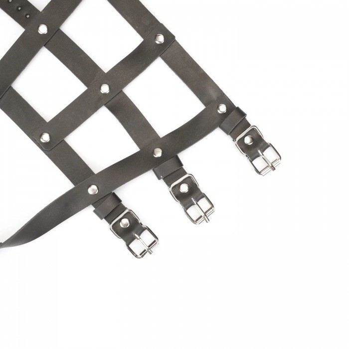 Шкіряна портупея для щиколотки зі шпорами Liebe Seele Leather High Heel Ankle Harness, срібного кольору
