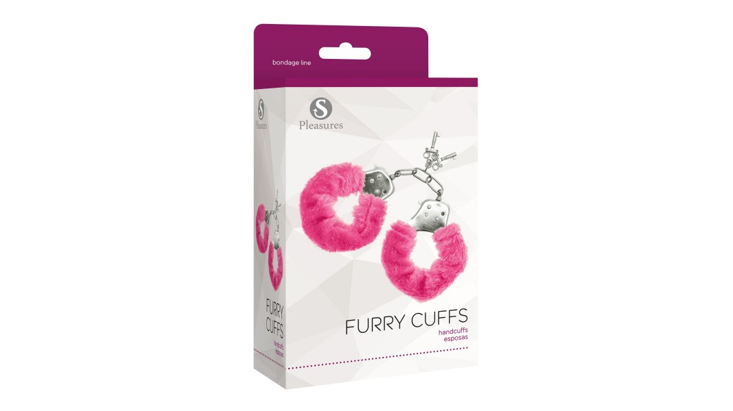 Наручники з пухнастим рожевим оздобленням S Pleasures Furry Cuffs