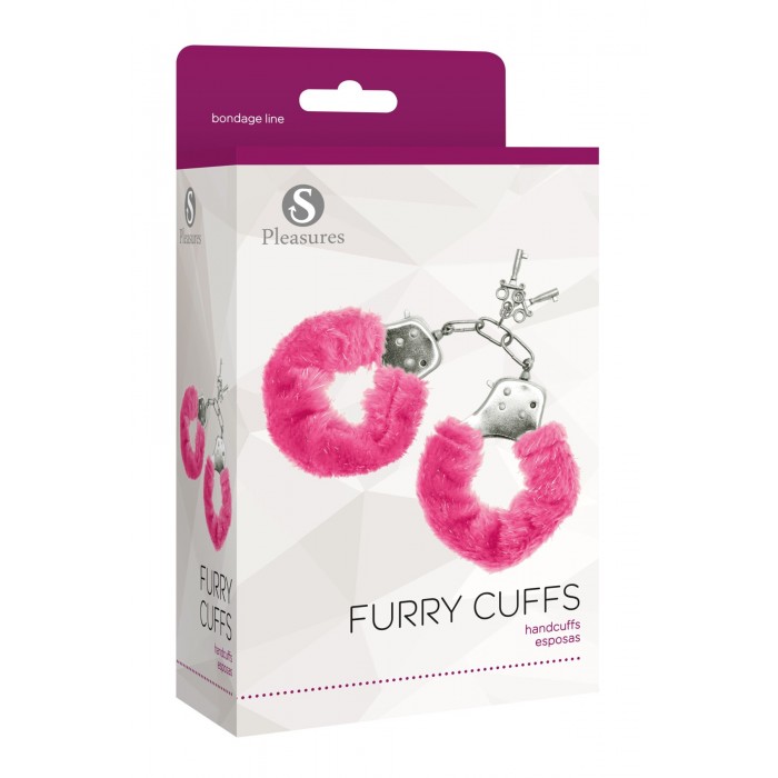 Наручники з пухнастим рожевим оздобленням S Pleasures Furry Cuffs