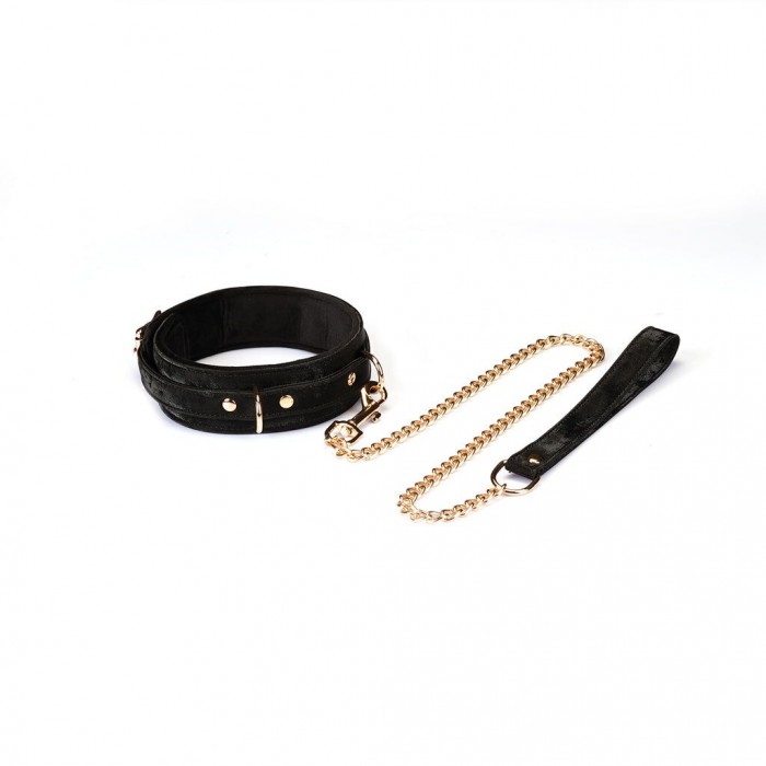 Ошейник с поводком Liebe Seele Boudoir Amor Collar with Leash, Черный