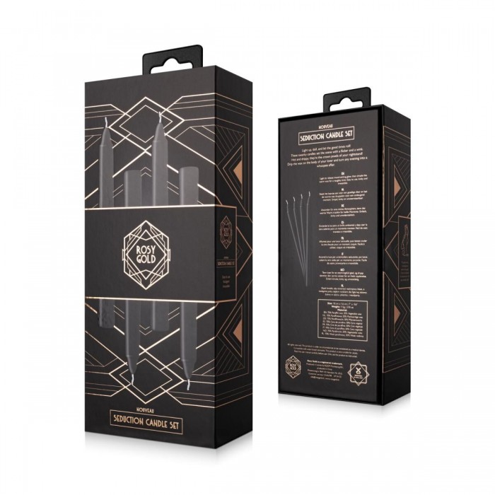 Набір свічок для БДСМ Rosy Gold - Seduction Candle Set - Чорні