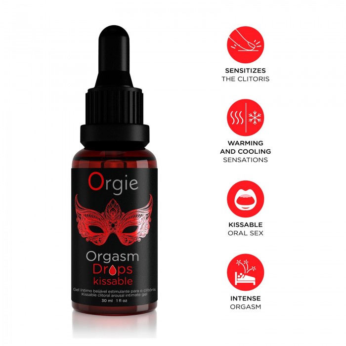 Збудливі краплі для клітора Orgie - Orgasm Drops Kissable (30 мл)