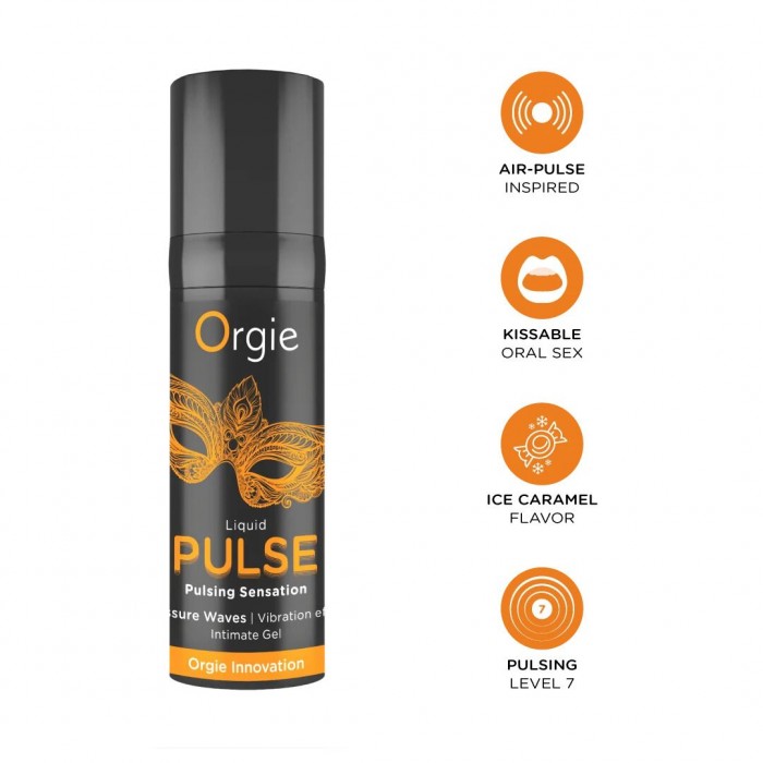Гель з ефектом посмоктування для клітора Orgie Liquid Pulse 15 мл, смак Ice Caramel