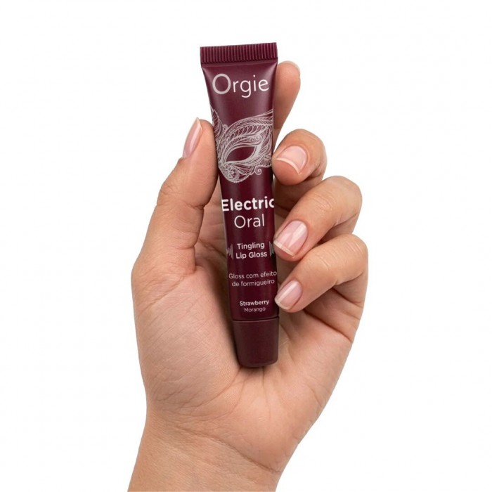 Віброблиск для губ з ефектом поколювання Orgie Electric Oral Lips Gloss Strawberry 10 мл