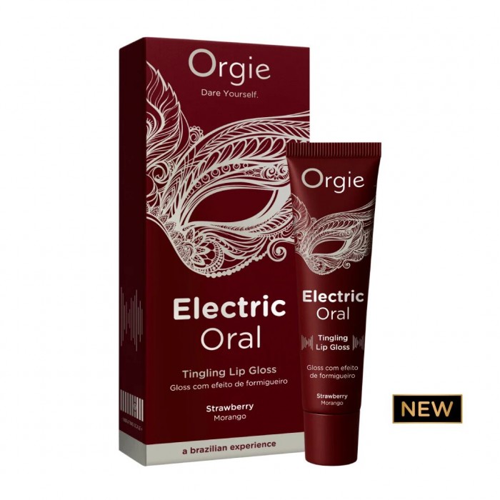 Віброблиск для губ з ефектом поколювання Orgie Electric Oral Lips Gloss Strawberry 10 мл