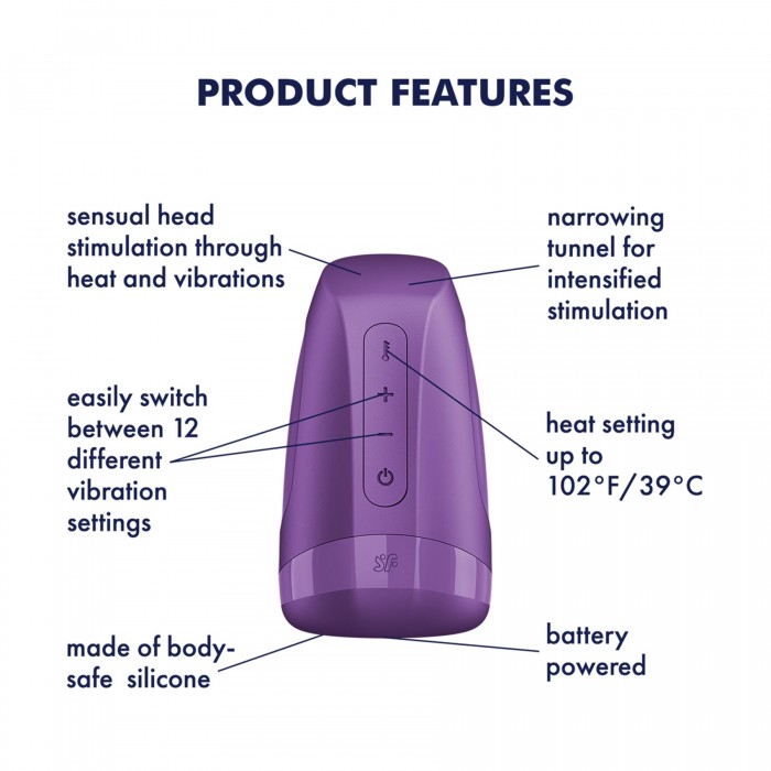 Мастурбатор з вібрацією Satisfyer Men Heat Vibration Battery Series імітатор мінету