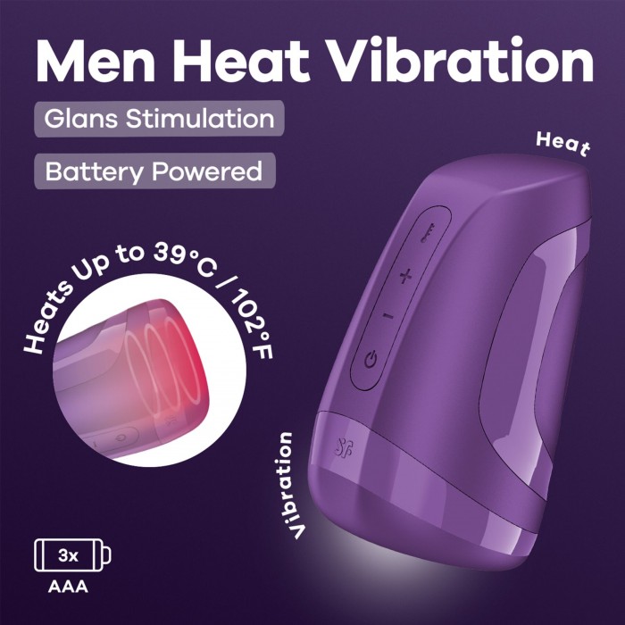 Мастурбатор з вібрацією Satisfyer Men Heat Vibration Battery Series імітатор мінету