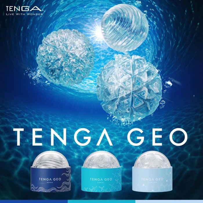 Нейтральний мастурбатор Tenga Geo Aqua Clear, ніжні хвилі