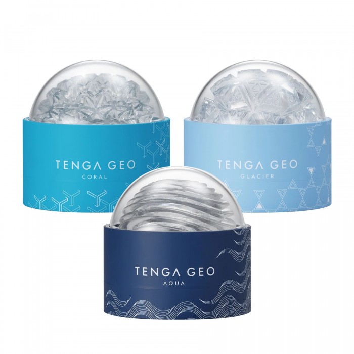 Нейтральний мастурбатор Tenga Geo Coral Clear, об'ємні зірки