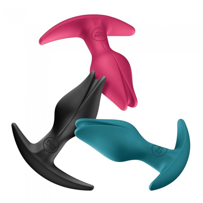 Анальная пробка с тонким ограничителем Fun Factory BOOTIE FEM 2, Красная, в виде бутона